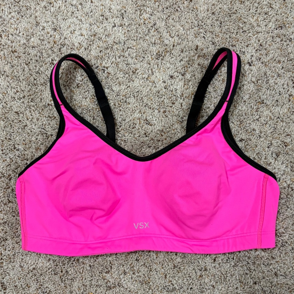Victoria's Secret VSX Sport Sports Bra 36C Neon‎ Pink High Impact Underwire